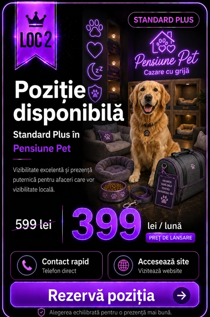 Loc 2 Standard Plus Pensiune Pet Târgoviște - Poziție disponibilă, 399 lei pe lună