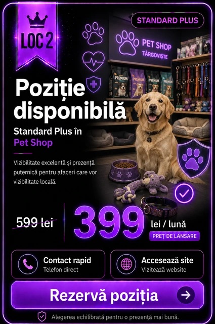 Loc 2 Standard Plus Pet Shop Târgoviște - Poziție disponibilă, 399 lei pe lună