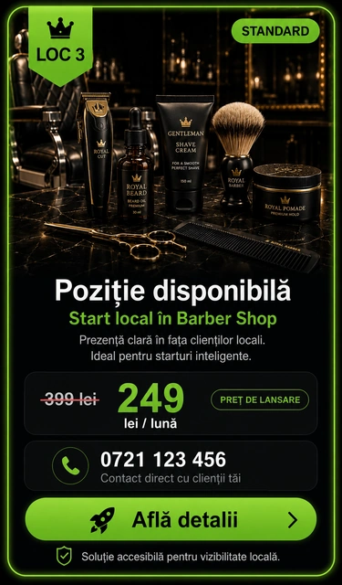 Loc 3 Standard Barber Shop Târgoviște - Poziție disponibilă, 249 lei pe lună