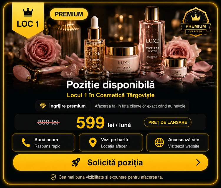 Loc 1 Premium Cosmetică Târgoviște - Poziție disponibilă, 599 lei pe lună