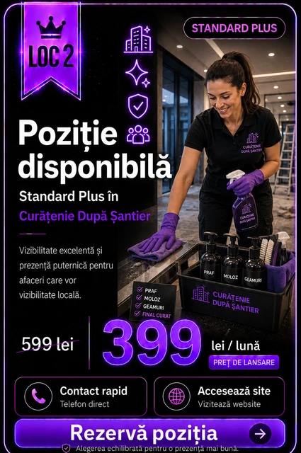 Loc 2 Standard Plus Curățenie După Șantier Târgoviște - Poziție disponibilă, 399 lei pe lună