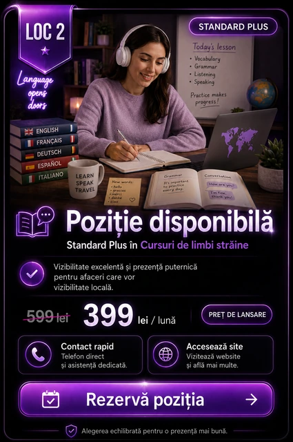Loc 2 Standard Plus Cursuri de limbi străine Târgoviște - Poziție disponibilă, 399 lei pe lună