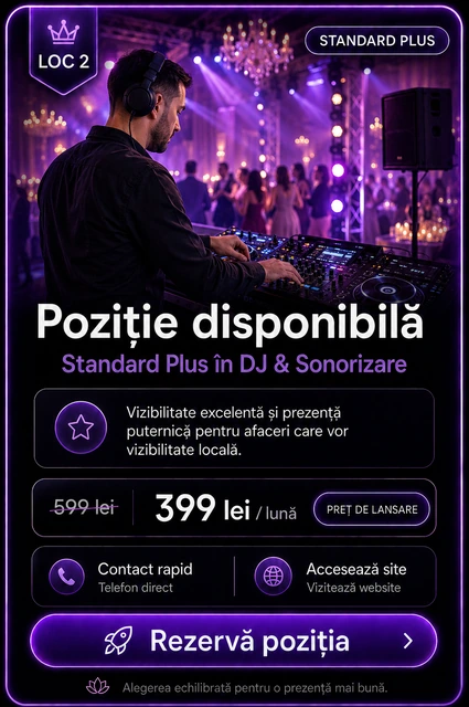 Loc 2 Standard Plus DJ și Sonorizare Târgoviște - Poziție disponibilă, 399 lei pe lună