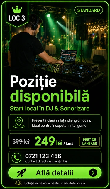 Loc 3 Standard DJ și Sonorizare Târgoviște - Poziție disponibilă, 249 lei pe lună