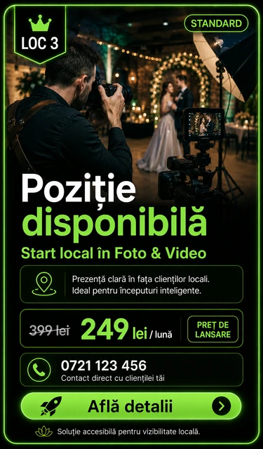 Loc 3 Standard Foto și Video Târgoviște - Poziție disponibilă, 249 lei pe lună