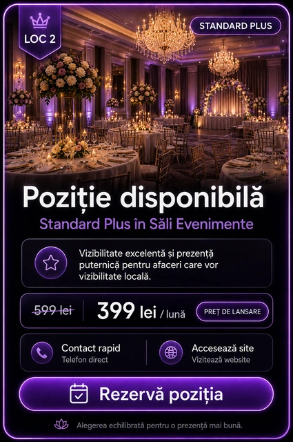 Loc 2 Standard Plus Săli Evenimente Târgoviște - Poziție disponibilă, 399 lei pe lună