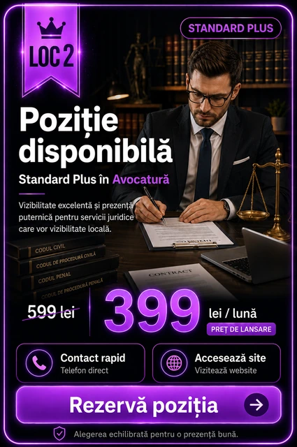 Loc 2 Standard Plus Avocatură Târgoviște - Poziție disponibilă, 399 lei pe lună