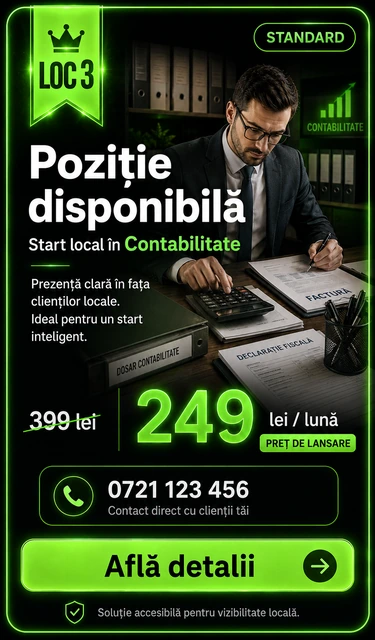 Loc 3 Standard Contabilitate Târgoviște - Poziție disponibilă, 249 lei pe lună
