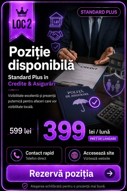 Loc 2 Standard Plus Credite și Asigurări Târgoviște - Poziție disponibilă, 399 lei pe lună
