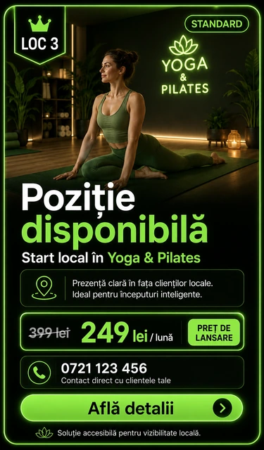 Loc 3 Standard Yoga și Pilates Târgoviște - Poziție disponibilă, 249 lei pe lună