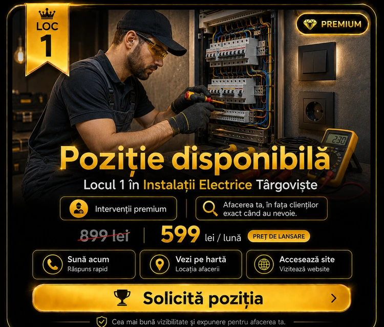Loc 1 Premium Instalații Electrice Târgoviște - Poziție disponibilă, 599 lei pe lună