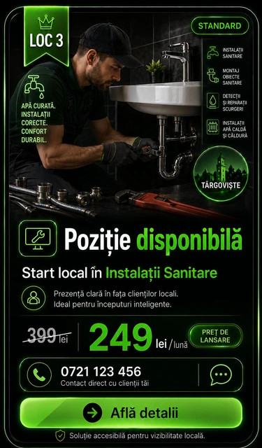 Loc 3 Standard Instalații Sanitare Târgoviște - Poziție disponibilă, 249 lei pe lună