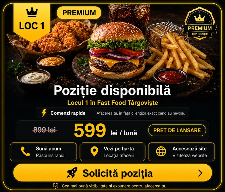 Loc 1 Premium Fast Food Târgoviște - Poziție disponibilă, 599 lei pe lună