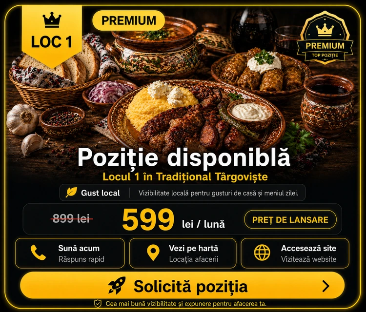Loc 1 Premium Tradițional Târgoviște - Poziție disponibilă, 599 lei pe lună