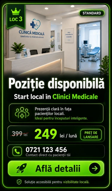 Loc 3 Standard Clinici Medicale Târgoviște - Poziție disponibilă, 249 lei pe lună