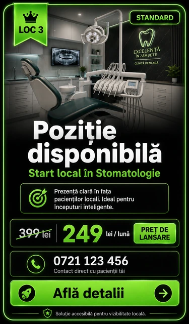 Loc 3 Standard Stomatologie Târgoviște - Poziție disponibilă, 249 lei pe lună