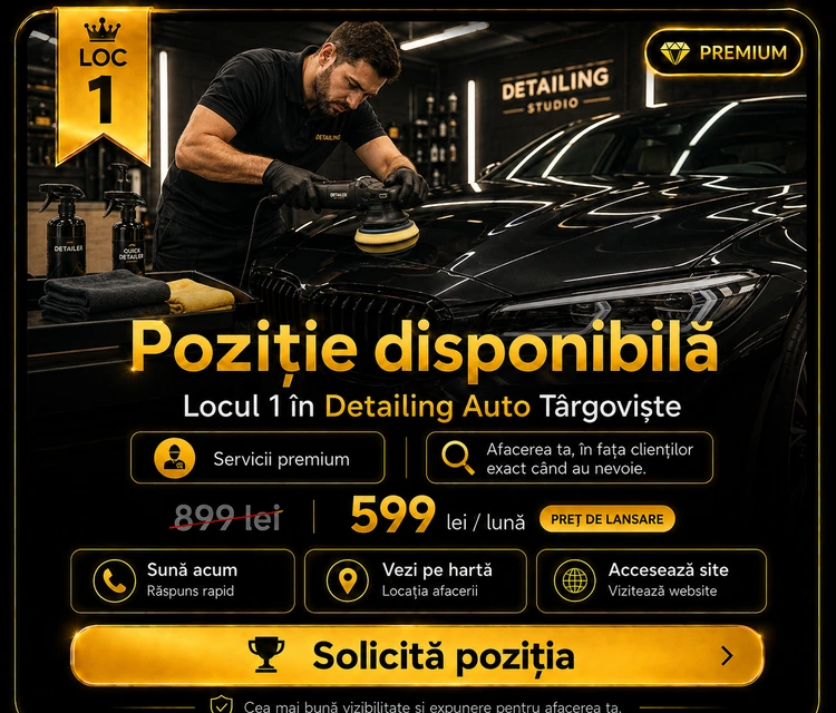 Loc 1 Premium Detailing Auto Târgoviște - Poziție disponibilă, 599 lei pe lună