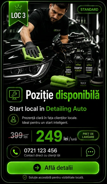 Loc 3 Standard Detailing Auto Târgoviște - Poziție disponibilă, 249 lei pe lună
