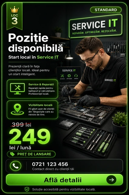 Loc 2 Standard Plus Service IT Târgoviște - Poziție disponibilă, 399 lei pe lună